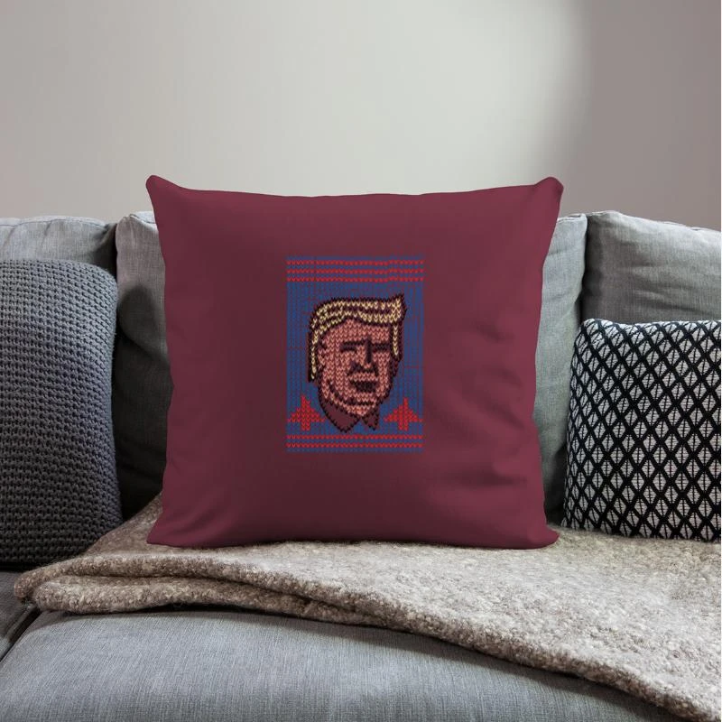 'Ugly Christmas Sweater KnitTing President' Pillowcase 17,3'' X 17,3'' (45 X 45 Cm) | Spreadshirt 4 'Ugly Christmas Sweater KnitTing President' Pillowcase 17,3'' X 17,3'' (45 X 45 Cm) | Spreadshirt - Image 2