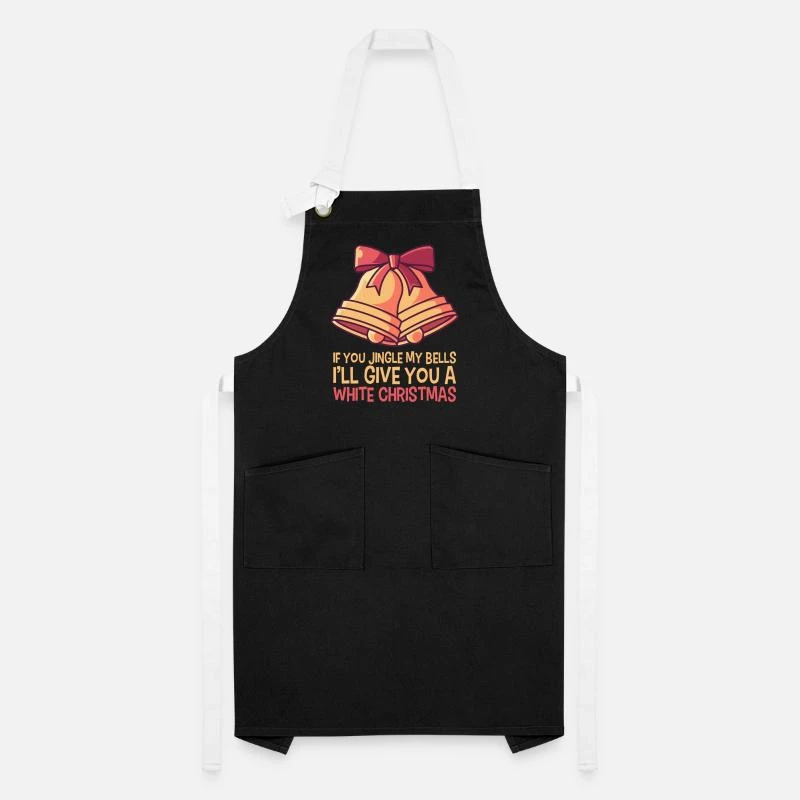 'White Christmas, Gift Jingle Bells Xmas' Apron | Spreadshirt 4 'White Christmas, Gift Jingle Bells Xmas' Apron | Spreadshirt - Image 2