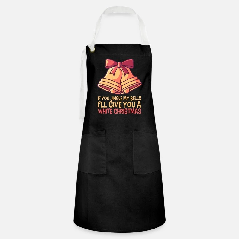 'White Christmas, Gift Jingle Bells Xmas' Apron | Spreadshirt 5 'White Christmas, Gift Jingle Bells Xmas' Apron | Spreadshirt - Image 3
