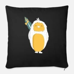 'Yeti With Christmas Tree' Pillowcase 17,3'' X 17,3'' (45 X 45 Cm) | Spreadshirt -Premier Home Living Shop yeti with christmas tree pillowcase 173 x 173 45 x 45 cm 3